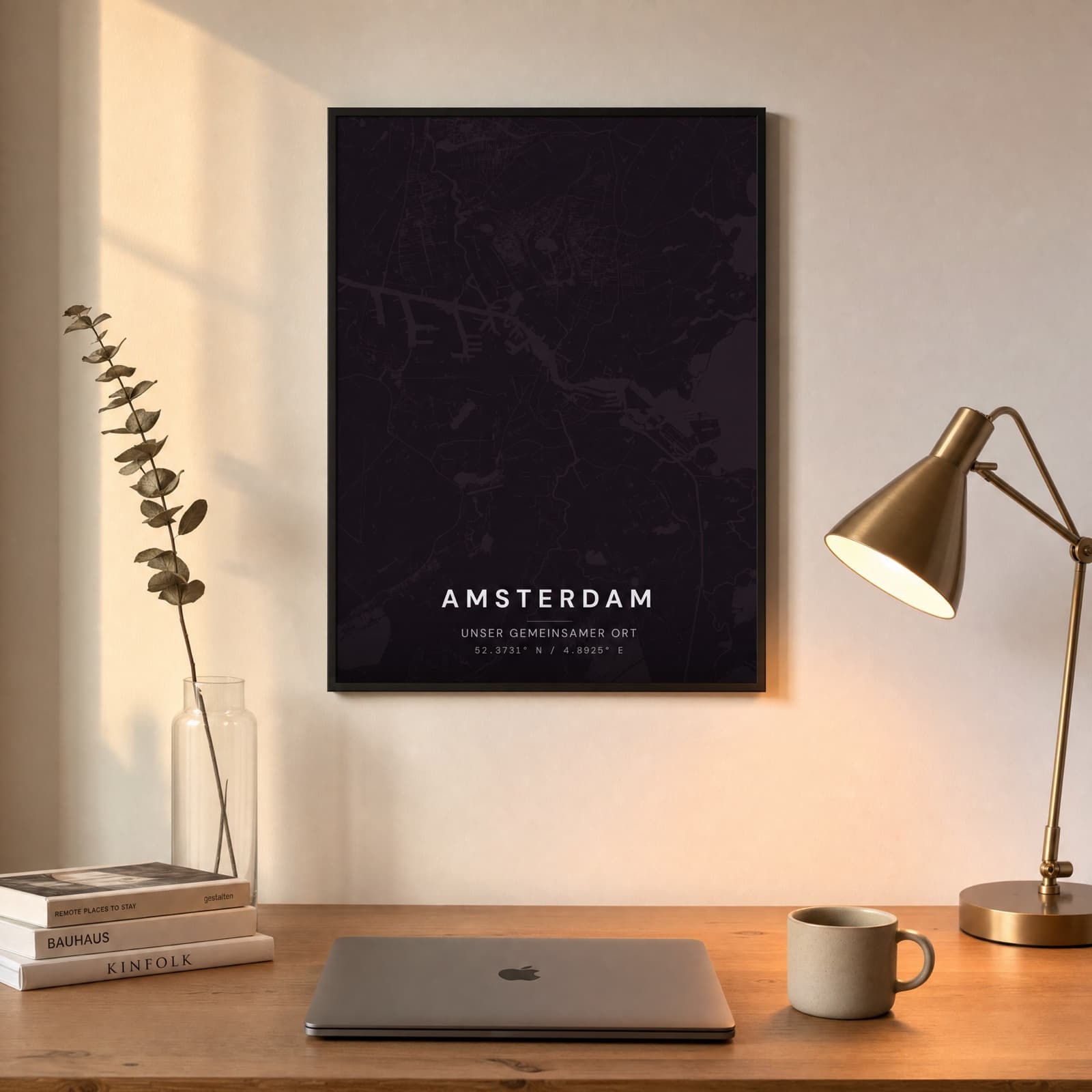 Bali Map-Poster im Schlafzimmer