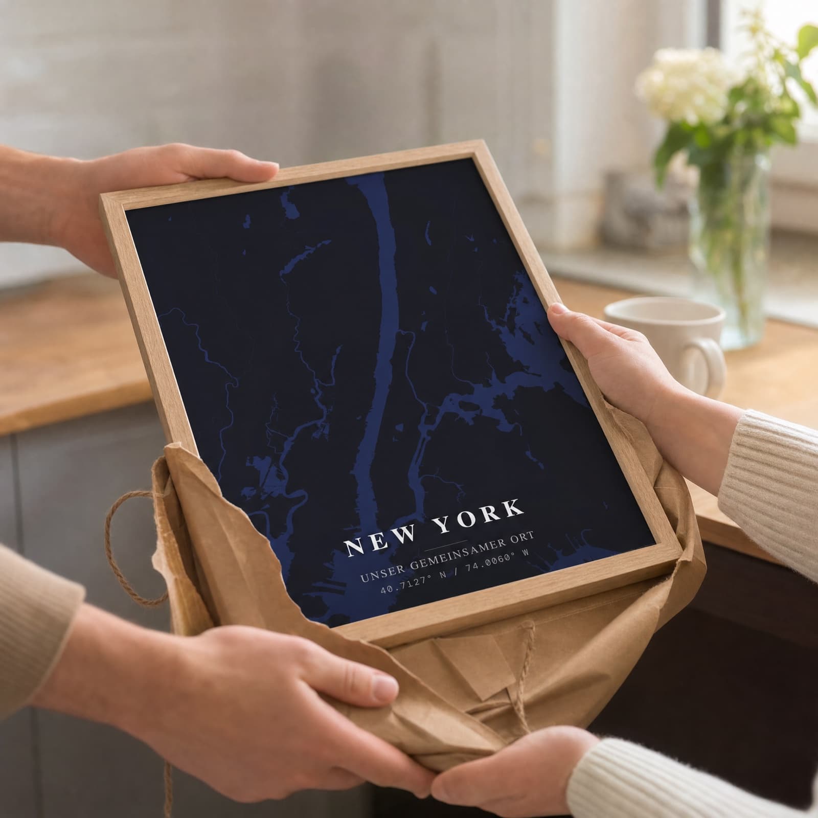 New York Map-Poster Detailaufnahme Kupferdruck
