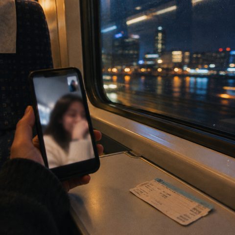 Videotelefonat im Nachtzug